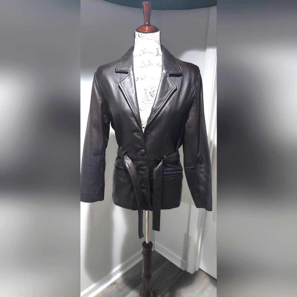 100% Brown Leather Jacket w/lining